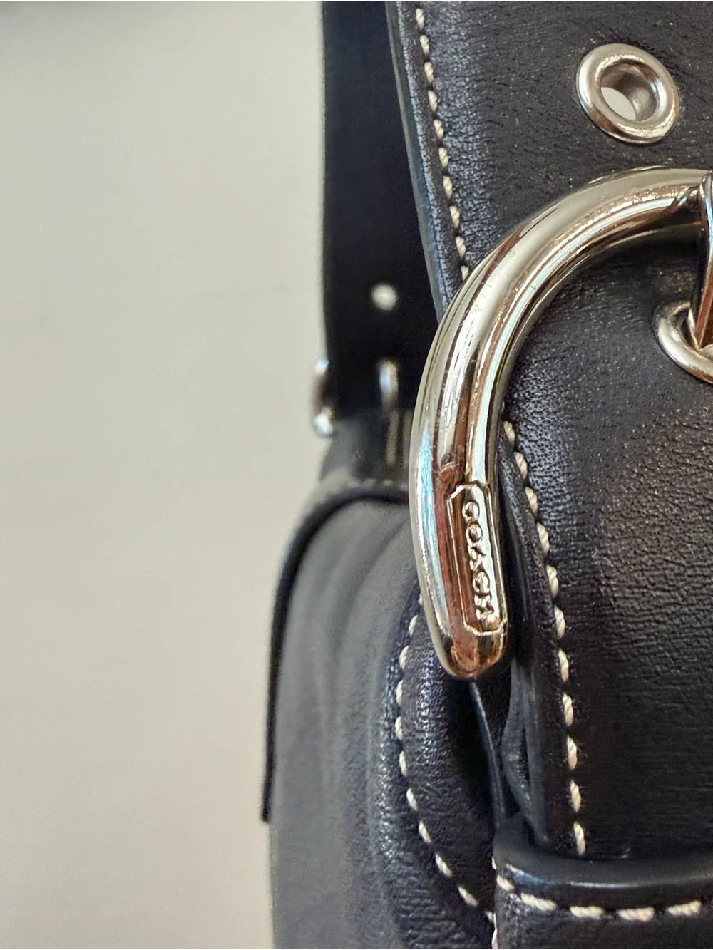 Coach Y2K Soho Black Leather Buckle Flap Shoulder Bag G04S-9247
